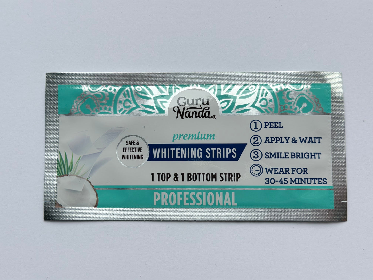 Guru Nanda Premium Whitening Strips z olejem kokosowym (32 paski wybielające)